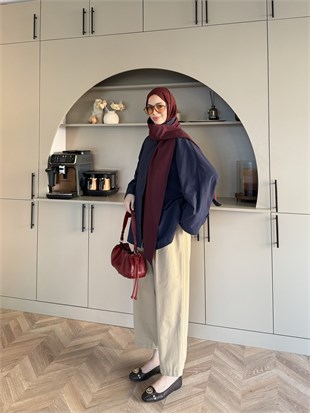 Leya Atkı Detaylı Trenç Lacivert (4576)
