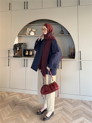 Leya Atkı Detaylı Trenç Lacivert (4576)