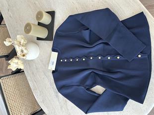 Leyna Çelik Örme Hırka Lacivert