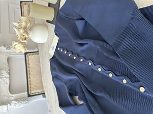 Leyna Çelik Örme Hırka Lacivert