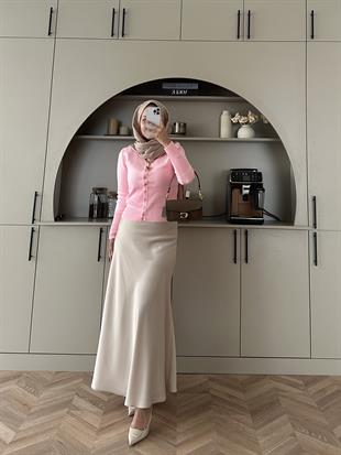 Leyna Çelik Örme Hırka Pembe 