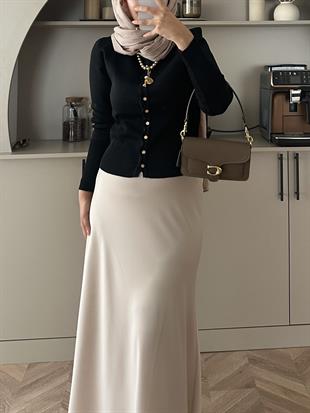 Leyna Çelik Örme Hırka Siyah 