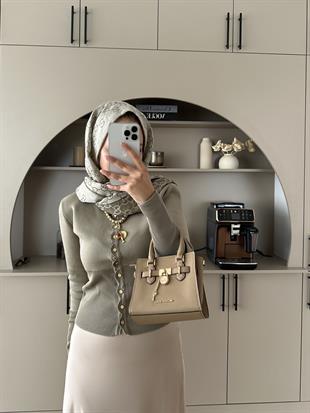 Leyna Çelik Örme Hırka Vizon