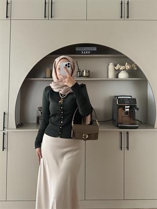 Leyna Çelik Örme Hırka Zümrüt Yeşili