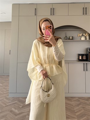 Lilas Asimetrik Kesim Pantolon Takım ButterYellow (4479)