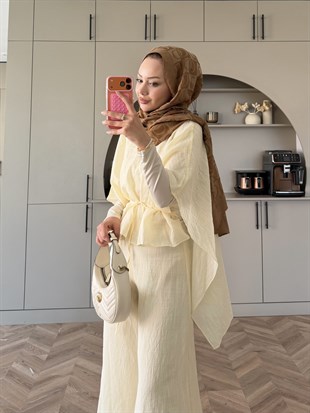 Lilas Asimetrik Kesim Pantolon Takım ButterYellow (4479)