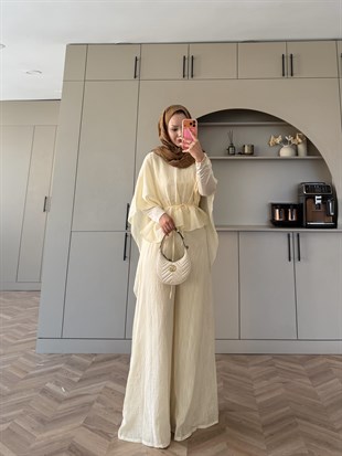 Lilas Asimetrik Kesim Pantolon Takım ButterYellow (4479)