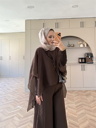Lilas Asimetrik Pantolon Takı Kahve (4479)