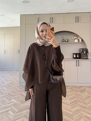 Lilas Asimetrik Pantolon Takı Kahve (4479)