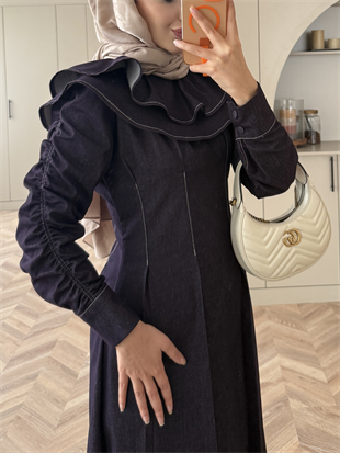 Lili Pelerinli Kot Elbise Mürdüm (2001)