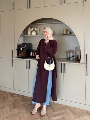 Lina Yırtmaçlı Tunik Bordo (4507)