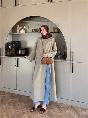 Lina Yırtmaçlı Tunik Haki (4507)