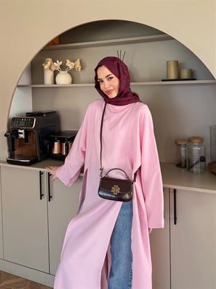 Lina Yırtmaçlı Tunik Pembe (4507)
