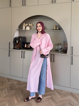 Lina Yırtmaçlı Tunik Pembe (4507)