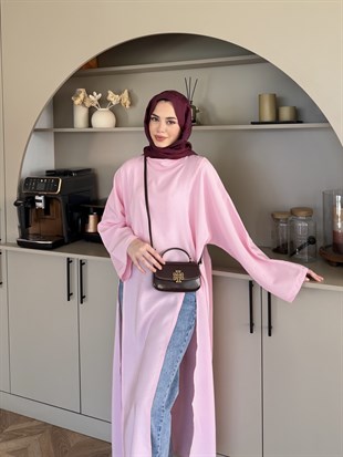 Lina Yırtmaçlı Tunik Pembe (4507)