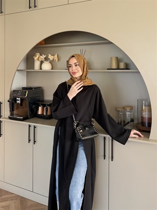Lina Yırtmaçlı Tunik Siyah (4507)