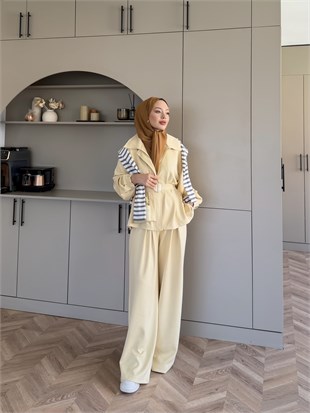 Linel Fermuarlı Pantolon Takım Butteryellow (4555)