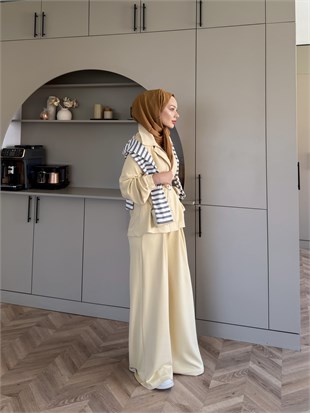 Linel Fermuarlı Pantolon Takım Butteryellow (4555)