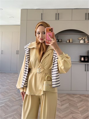 Linel Fermuarlı Pantolon Takım Butteryellow (4555)