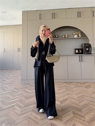 Linel Fermuarlı Pantolon Takım Lacivert (4555)
