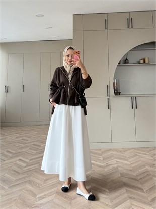 Lioli Beli Büzgülü Ceket Kahve (160004)