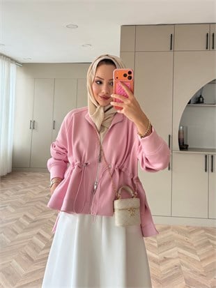 Lioli Beli Büzgülü Ceket Pembe (160004)