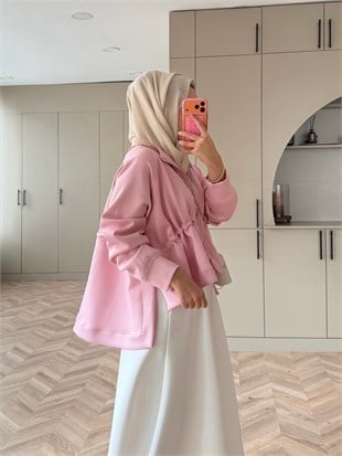 Lioli Beli Büzgülü Ceket Pembe (160004)