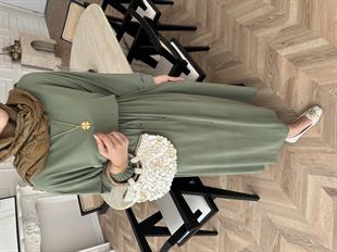 Liona Modal Elbise Haki