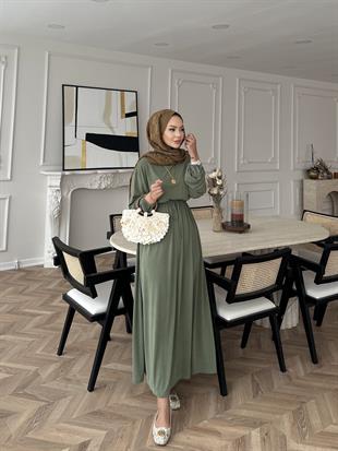 Liona Modal Elbise Haki