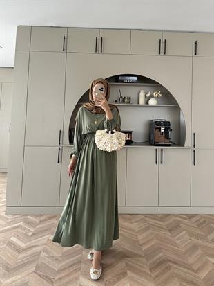 Liona Modal Elbise Haki