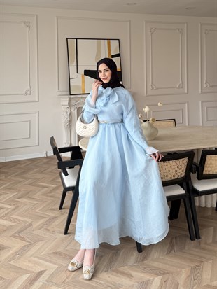 Loly Bağlamalı Etekli Takım Bebe Mavi (3367)