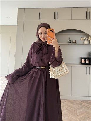 Loly Bağlamalı Etekli Takım Mürdüm (3367)