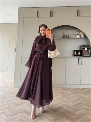 Loly Bağlamalı Etekli Takım Mürdüm (3367)