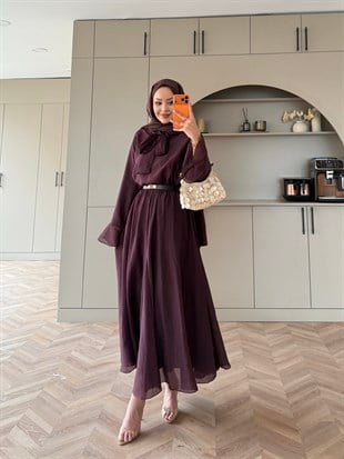 Loly Bağlamalı Etekli Takım Mürdüm (3367)