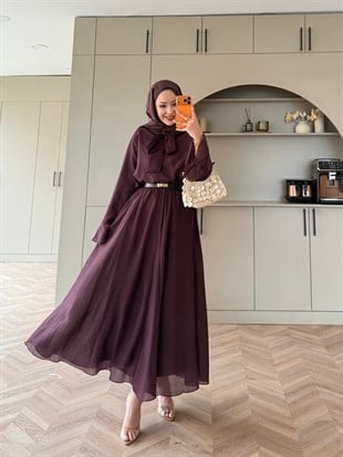 Loly Bağlamalı Etekli Takım Mürdüm (3367)