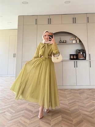Loly Bağlamalı Etekli Takım Yağ Yeşili (3367)