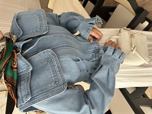 Loni Kot Ceket Buz Mavi