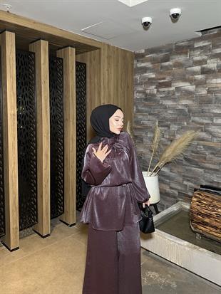 Lorena Pantolonlu Takım Mürdüm