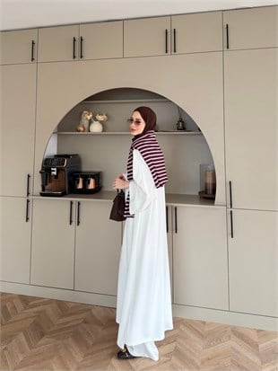 Louchy Oysh Yırtmaçlı Pantolonlu Takım Beyaz (8083)