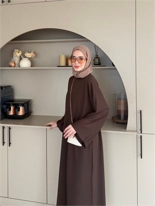 Louchy Oysh Yırtmaçlı Pantolonlu Takım Kahve (8083)