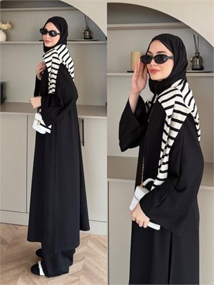 Louchy Oysh Yırtmaçlı Pantolonlu Takım Siyah (8083)