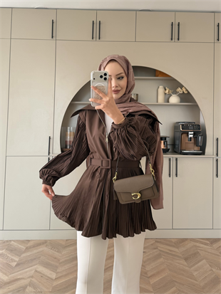 Lowel Piliseli Gömlek Kahve (4429)