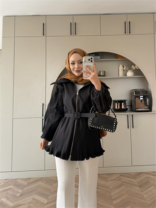 Lowel Piliseli Gömlek Siyah (4429)