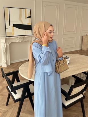 Lucas Gömlekli Elbise Mavi