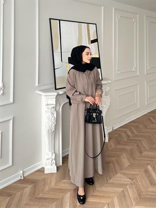 Lucas Gömlekli Elbise Vizon