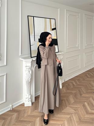 Lucas Gömlekli Elbise Vizon