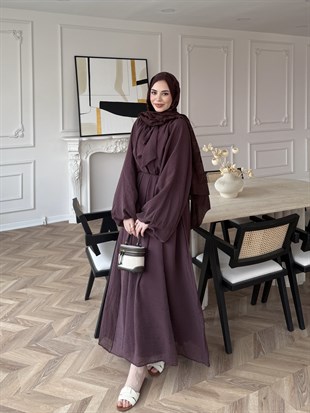 Lucky Bağlamalı Elbise Mürdüm (2340)