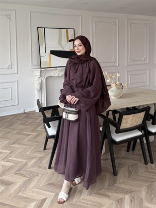 Lucky Bağlamalı Elbise Mürdüm (2340)