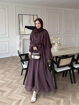 Lucky Bağlamalı Elbise Mürdüm (2340)