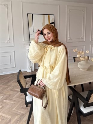 Lucky Bağlamalı Elbise Sarı (2340)